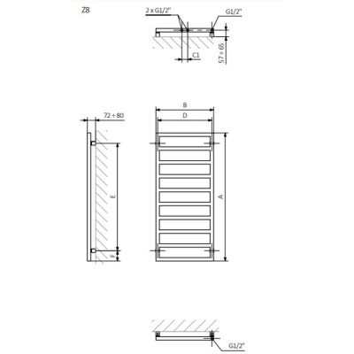 Terma Grid grzejnik łazienkowy 111x50 cm biały WGGRD111050K916Z8