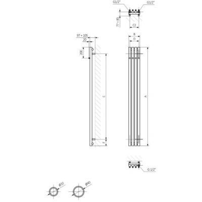 Terma Rolo Hanger grzejnik łazienkowy dekoracyjny 180x9,5 cm biały mat WGROW180009KJ16SX