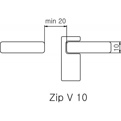 Terma Zip V wieszak punktowy 10 mm chrom WRWZIP009KCRO