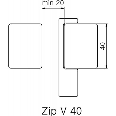 Terma Zip V wieszak punktowy 40 mm chrom WRWZIP013KCRO