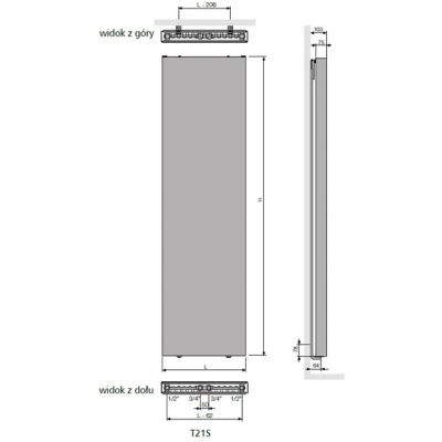 Vasco Flat-V-Line grzejnik dekoracyjny 180x40 cm podłączenie dolne biały 112980400180080080600-0000 