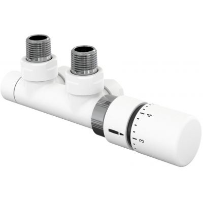 Zehnder zestaw zaworowy z głowicą prawy biały mat 839419/0556