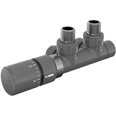 Zehnder zestaw zaworowy z głowicą lewy antracyt 839429/0346