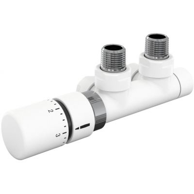 Zehnder zestaw zaworowy z głowicą lewy biały mat 839429/0556