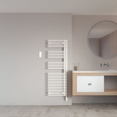 Zehnder Forma Asym grzejnik elektryczny z grzałką 128,9x49,6 cm biały LFASL120050ECZD