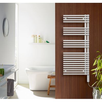 Zehnder Forma Asym grzejnik elektryczny z grzałką 128,9x49,6 cm biały LFASL120050ECZD