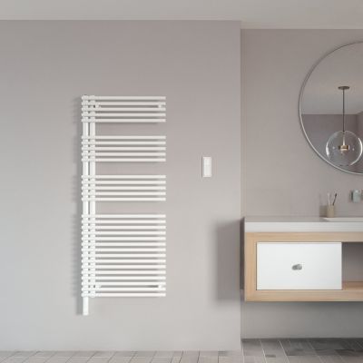 Zehnder Forma Asym grzejnik elektryczny z grzałką 128,9x49,6 cm biały LFASR120050ECZD