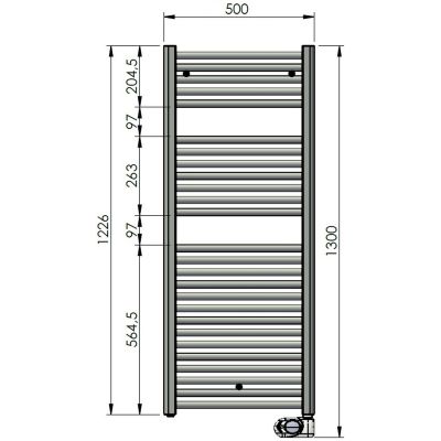 Zehnder Aura grzejnik elektryczny z grzałką 130x50 cm czarny PBEBZ-120-50/MQ