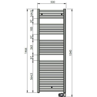 Zehnder Aura grzejnik elektryczny z grzałką 154x50 cm biały PBEZ-150-50/MQ