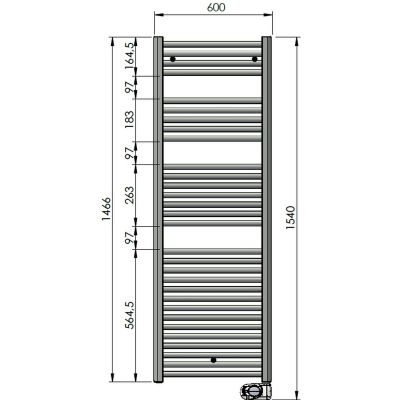 Zehnder Aura grzejnik elektryczny z grzałką 154x60 cm biały PBEZ-150-60/MQ