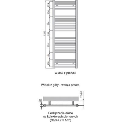 Zehnder Aura grzejnik łazienkowy drabinkowy 121,7x50 cm czarny PBN-120-050-9205