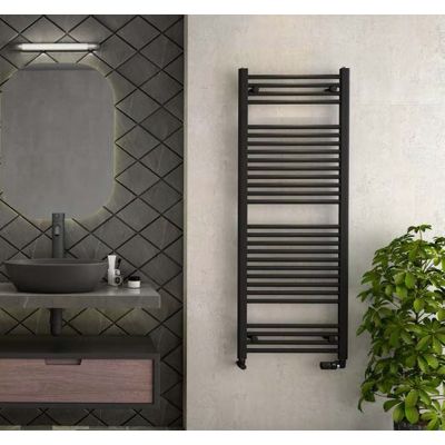 Zehnder Aura grzejnik łazienkowy drabinkowy 146,9x50 cm czarny PBN-150-050-9205