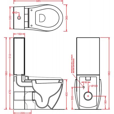 Art Ceram Blend zbiornik WC do kompaktu biały BLC00101;00