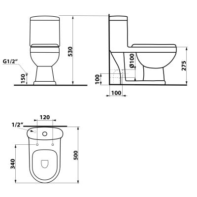 Aqualine Petit kompakt WC dla dzieci biały PT520