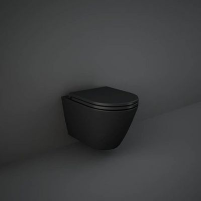 Rak Ceramics Feeling miska WC wisząca rimless czarny matowy RST23504A