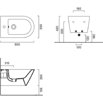 Catalano Zero bidet wiszący dwukolorowy srebrny/biały 0118551041