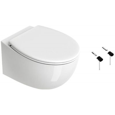 Zestaw Catalano Italy miska WC wisząca Newflush z deską wolnoopadającą i zestawem montażowym biały(1VS52RIT00, 5NLV5STF00, 5KFST00)