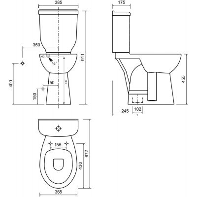 Creavit kompakt WC dla niepełnosprawnych biały BD301.410.00