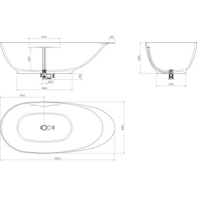 Clou First wanna wolnostojąca 182x82 cm owalna biała CL/05.13010