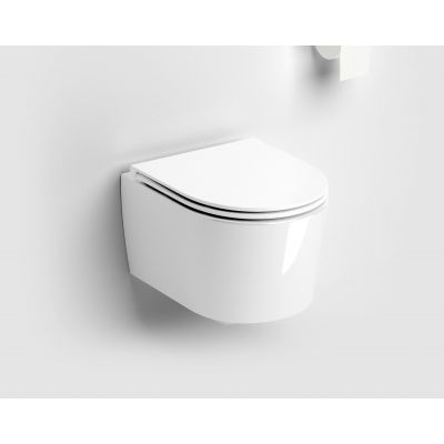 Clou InBe miska WC z deską wolnoopadającą wisząca bez kołnierza biały połysk IB/04.01140