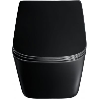 Comad Wall Hung Toilet miska WC z deską wolnoopadającą wisząca bez kołnierza czarny mat WALL HUNG TOILET BLACK ( E-1060A )