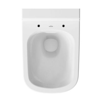 Zestaw Cersanit Caspia Set B27 miska WC CleanOn z deską wolnoopadającą Slim i stelaż podtynkowy Aqua z przyciskiem spłukującym Accento Square szkło białe S701-319