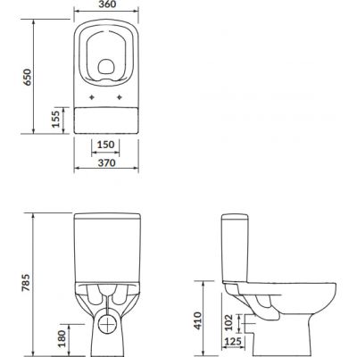 Cersanit Colour New zestaw WC kompakt bez kołnierza CleanOn z deską wolnoopadającą biały K103-027