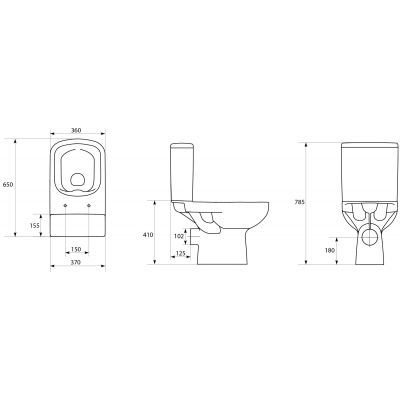 Cersanit Colour kompakt WC bez kołnierza CleanOn biały K103-025