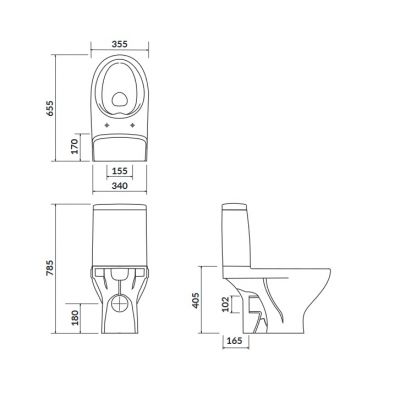 Cersanit Moduo miska WC CleanOn kompakt z deską wolnoopadającą Delfi biała K116-004