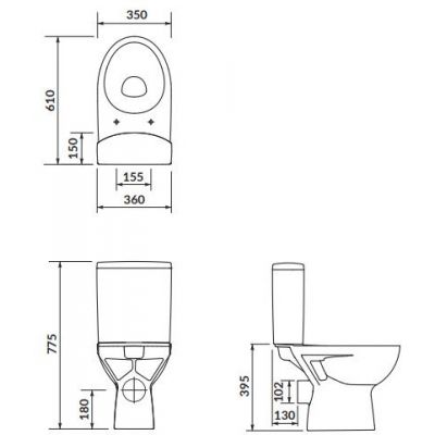 Cersanit Parva kompakt WC CleanOn z deską wolnoopadającą biały K27-063