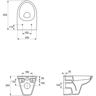 Cersanit Parva zestaw miska WC wisząca z deską K27-024