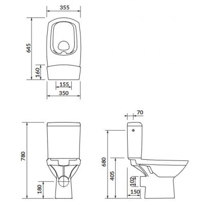 Cersanit Carina CleanOn zestaw WC kompakt miska z deską i spłuczką biała K31-044