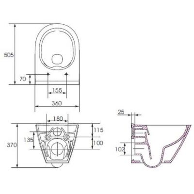Zestaw Cersanit City Oval New miska WC wisząca CleanOn z deską wolnoopadającą Slim i stelaż podtynkowy Tech Line Opti z przyciskiem czarny mat S701-662