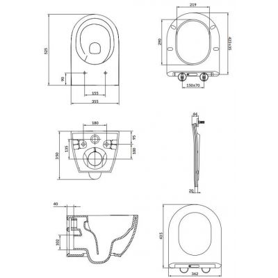 Cersanit Zen Pro miska WC wisząca bez kołnierza ze spłukiwaniem wirowym biały połysk S4006-005