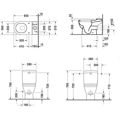 Duravit Starck 3 miska WC kompakt stojąca WonderGliss biała 01260900001