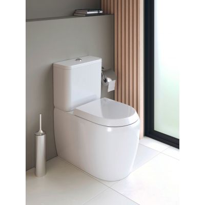 Duravit Qatego miska WC kompakt stojąca Rimless biały połysk 2021090000