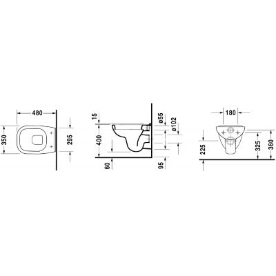 Duravit D-Code Compact miska WC wisząca biała 22110900002