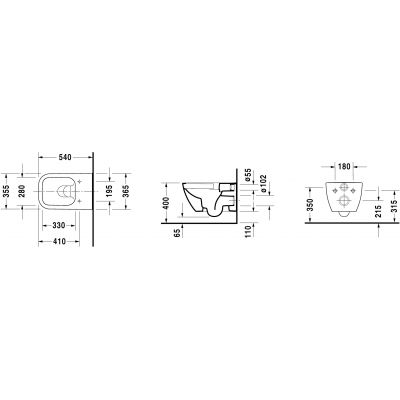 Zestaw Duravit DuraSystem stelaż podtynkowy z przyciskiem spłukującym białym i miską WC Rimless WonderGliss Happy D.2. z deską wolnoopadającą (WD1011000000, WD5001011000, 22220989001, 0064591300)