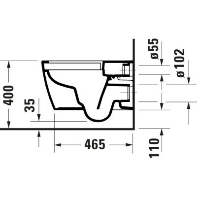 Duravit ME by Starck miska WC wisząca bez kołnierza biały półmat 2518099000