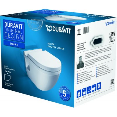 Outlet - Duravit Starck 3 miska WC wisząca z deską wolnoopadającą białą 42000900A1 (220009,006389)