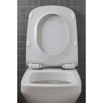 Zestaw Duravit DuraStyle miska WC Rimless wisząca z deską wolnoopadającą biała i stelaż podtynkowy DuraSystem (45510900A1, WD1001000000)