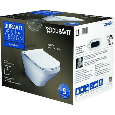 Duravit DuraStyle miska WC wisząca z deską wolnoopadającą biały 45520900A1 (255209, 006379)