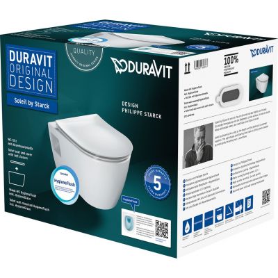 Zestaw Duravit Soleil by Starck miska WC wisząca HygieneFlush z deską wolnoopadającą biały 45860920A1