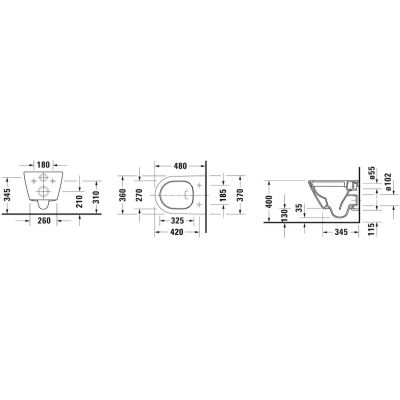 Zestaw Duravit DuraSystem stelaż podtynkowy z przyciskiem spłukującym czarny mat i miską WC Rimless  D-Neo Compact z deską wolnoopadającą (WD1011000000, WD5001031000, 45880900A1)
