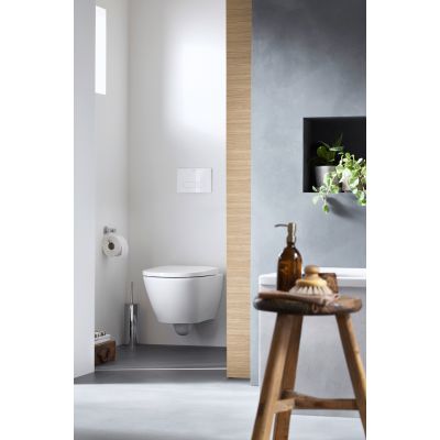 Zestaw Duravit DuraSystem stelaż podtynkowy z przyciskiem spłukującym czarny mat i miską WC Rimless D-Neo z deską wolnoopadającą (WD1011000000, WD5001031000, 45770900A1)