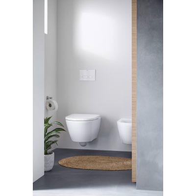 Zestaw Duravit DuraSystem stelaż podtynkowy z przyciskiem spłukującym czarny mat i miską WC Rimless D-Neo z deską wolnoopadającą (WD1011000000, WD5001031000, 45770900A1)