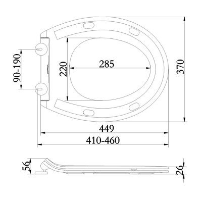 Duschy Slim Sense deska sedesowa wolnoopadająca uniwersalna biała/czarna 805-41