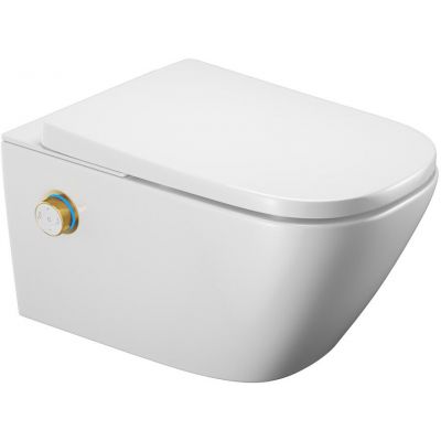 Excellent Dakota 2.0 S2 toaleta myjąca wisząca z pokrętłem sterującym biała/złoty CEEX.4124.593.S2.WH/CEEX.4022.D2.GL