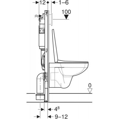 Geberit Duofix Basic Delta35 Selnova Square zestaw stelaż z miską, deską i przyciskiem 118.340.21.3