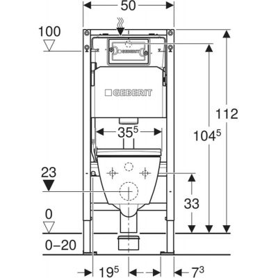 Geberit Duofix Basic Smyle Square zestaw WC stelaż z miską i deską 118.348.00.3